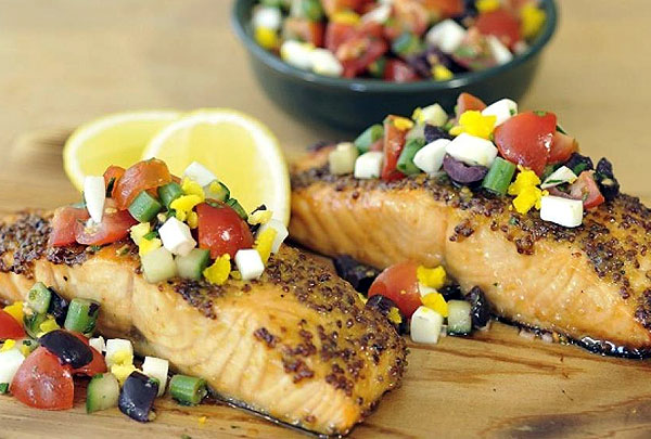 Cedar Plank Salmon with Niçoise Relish